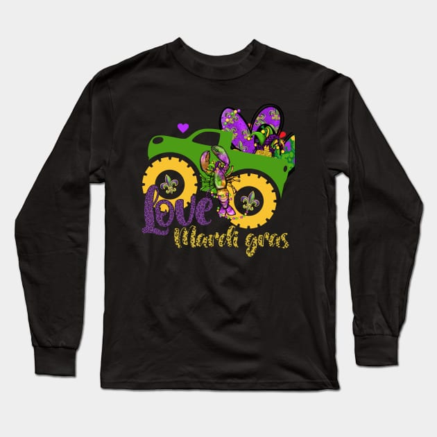 love mardi gras Toddler Boys heart Long Sleeve T-Shirt by click2print